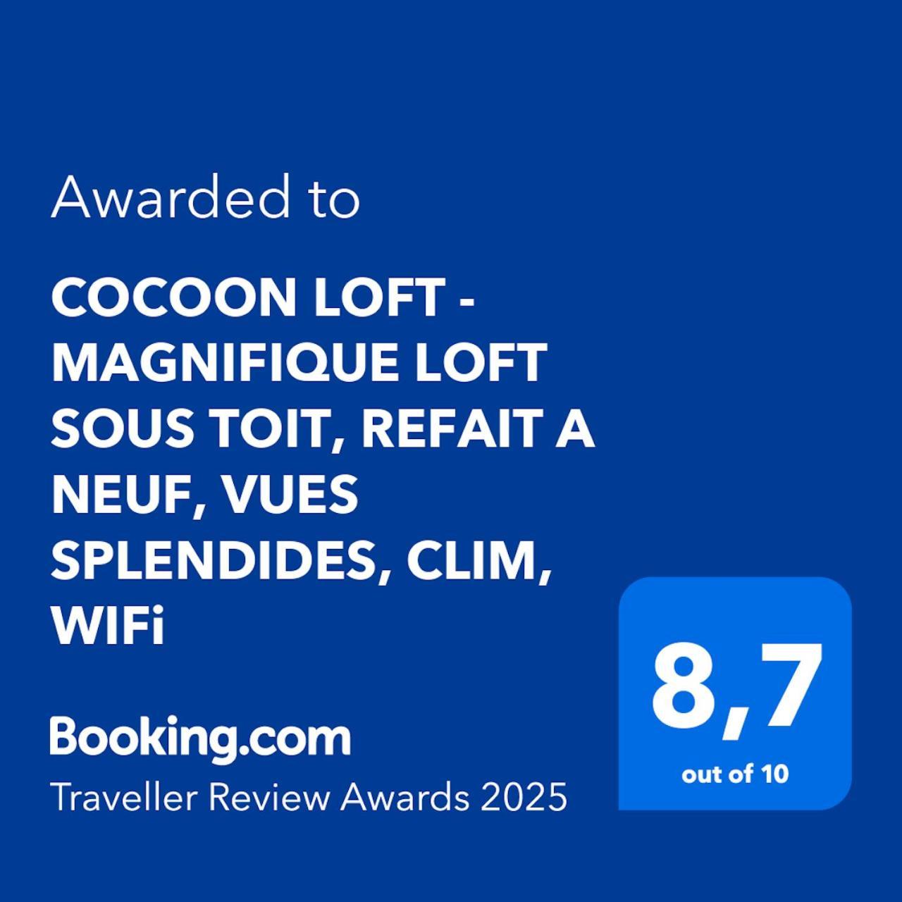 Apartamento Cocoon Loft - Magnifique Loft Sous Toit, Refait A Neuf, Vues Splendides, Clim, Wifi Niza Exterior foto